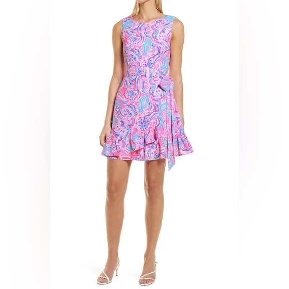 Lilly Pulitzer Joselyn Faux Wrap Dress Prosecco Pink Don’t Be Jelly Resort Sz 12 - Picture 15 of 15